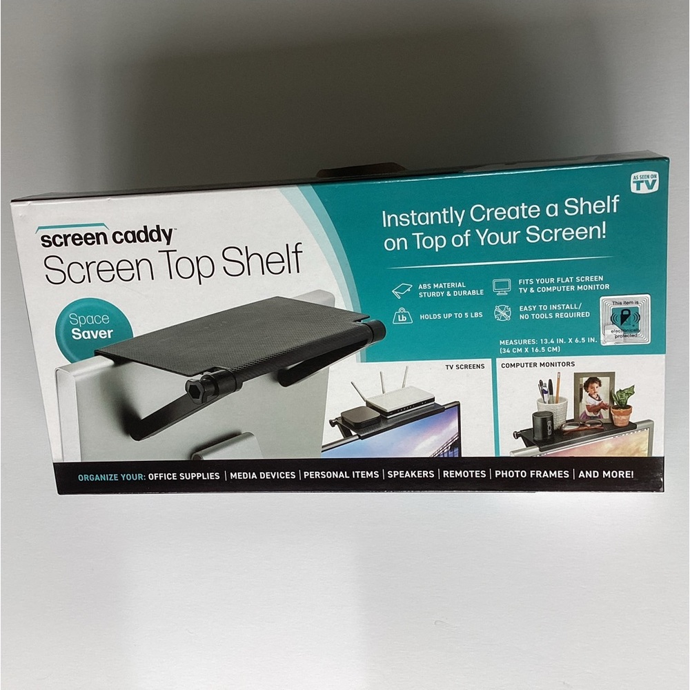 Screen Caddy - Screen top shelf for computer or TV